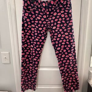 💋Perfect for Valentine’s!💗 Lilly Pulitzer Lips Print “Bocce” Worth Mini Jeans